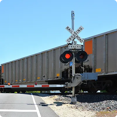 Train at a crossing
