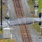 Railroad crossing isomeric view