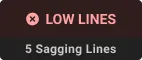 Xtrack UI component sagging lines alert